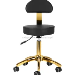 Activ AM-304G Taboret kosmetyczny złoto-czarny, dostępny w 48h