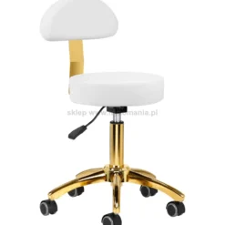 Activ AM-304G Taboret kosmetyczny złoto-biały, dostępny w 48h