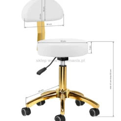 Activ AM-304G Taboret kosmetyczny złoto-biały, dostępny w 48h