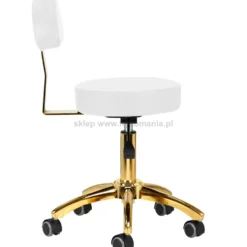Activ AM-304G Taboret kosmetyczny złoto-biały, dostępny w 48h