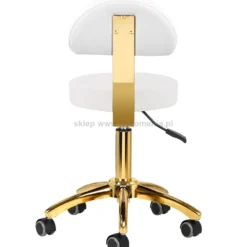 Activ AM-304G Taboret kosmetyczny złoto-biały, dostępny w 48h