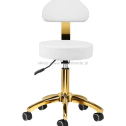 Activ AM-304G Taboret kosmetyczny złoto-biały, dostępny w 48h