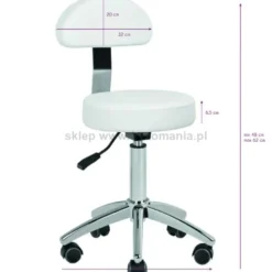 Activ Am-304 Taboret kosmetyczny biały lub czarny, dostępny w 48h