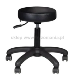 Activ AM-303-2, taboret kosmetyczny czarny z czarną podstawą, dostępny w 48h