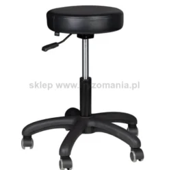 Activ AM-303-2, taboret kosmetyczny czarny z czarną podstawą, dostępny w 48h