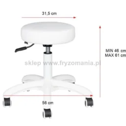 Activ AM-303-2, taboret kosmetyczny czarny z czarną podstawą, dostępny w 48h