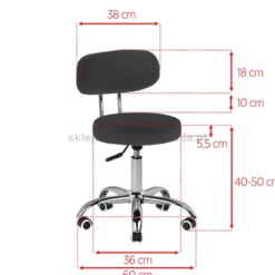 Activ A-007 Taboret kosmetyczny do pedicure czarny dostępny w 48h