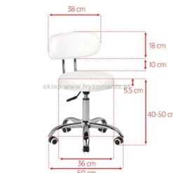 Activ A-007 Taboret kosmetyczny do pedicure biały dostępny w 48h