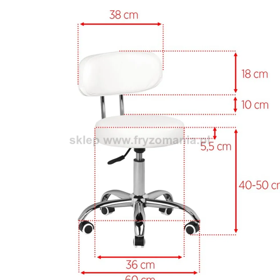 Activ A-007 Taboret kosmetyczny do pedicure biały dostępny w 48h