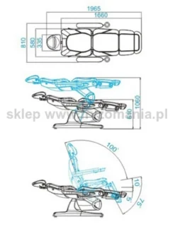 Activ AZZURRO 870 fotel kosmetyczny elektryczny różne kolory