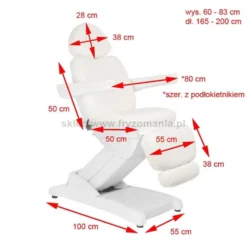 Activ AZZURRO 871 Fotel kosmetyczny elektryczny, biały dostępny w 48h
