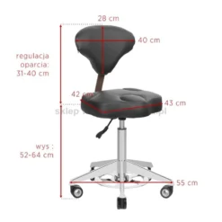 Activ AZZURRO 156F Taboret kosmetyczny biały dostępny w 48h