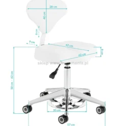 Activ Azzurro 156-F taboret kosmetyczny biały, dostępny w 48h