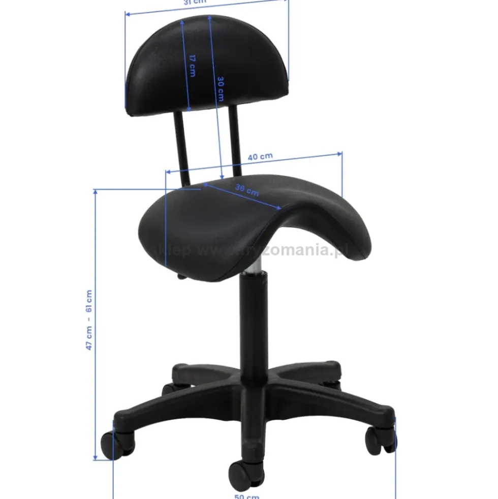 Activ 6001B taboret kosmetyczny czarny, dostępny w 48h