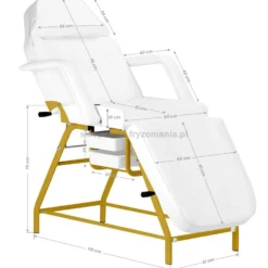 Activ 557G Fotel kosmetyczny złoto-biały z kuwetami