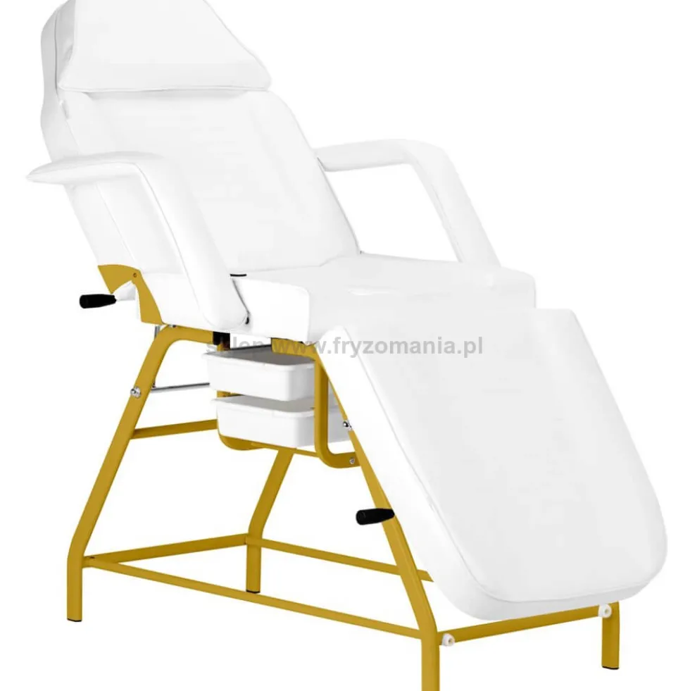Activ 557G Fotel kosmetyczny złoto-biały z kuwetami