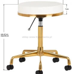 Activ H4 Taboret kosmetyczny, złoto-biały dostępny w 48h
