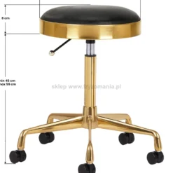 Activ H7 Taboret kosmetyczny, złoto-czarny dostępny w 48h
