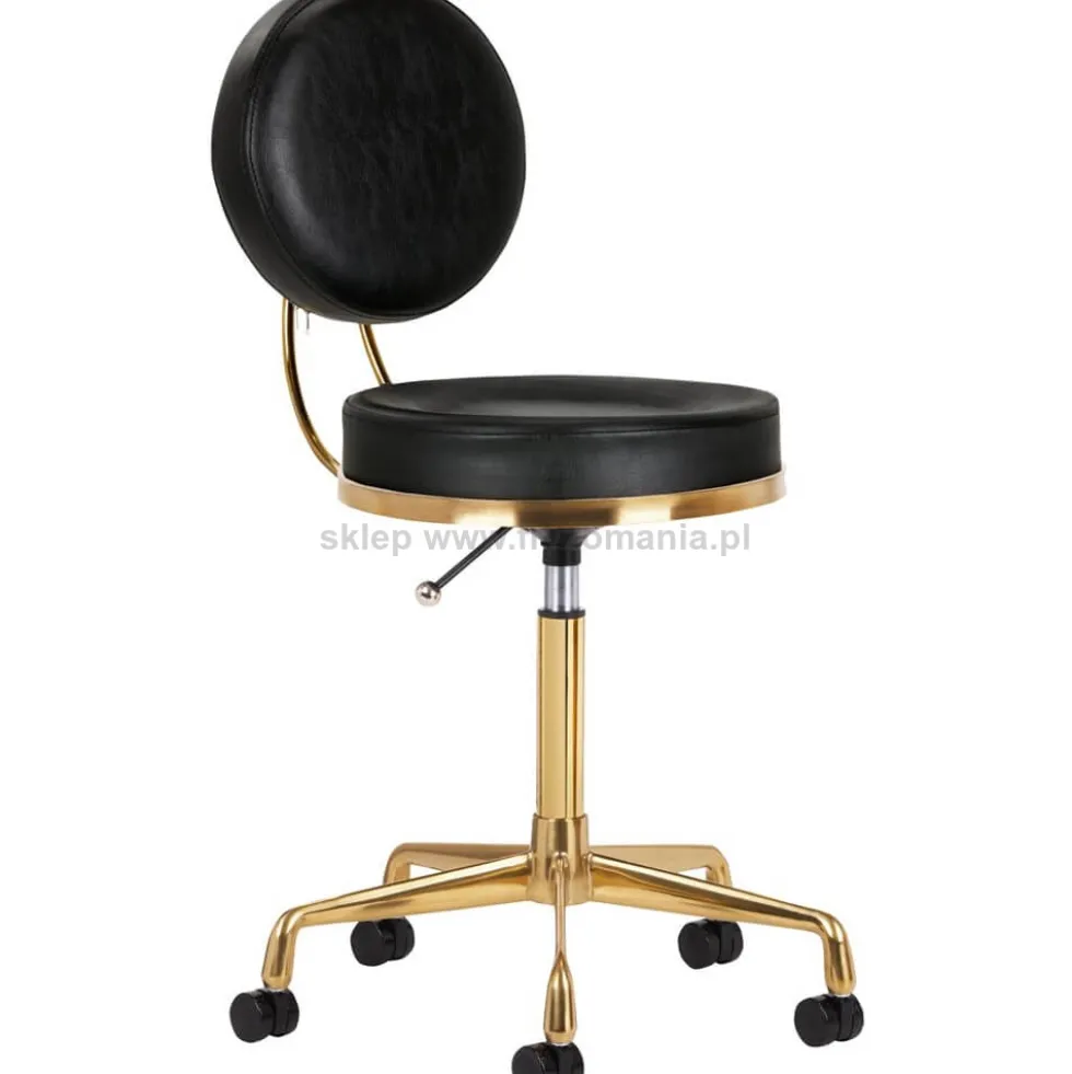 Activ H5 Taboret kosmetyczny, złoto-czarny dostępny w 48h