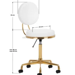 Activ H5 Taboret kosmetyczny, złoto-biały dostępny w 48h
