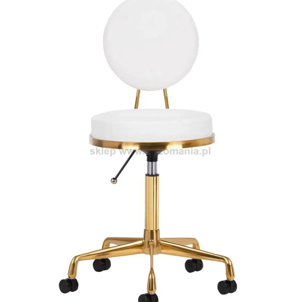 Activ H5 Taboret kosmetyczny, złoto-biały dostępny w 48h