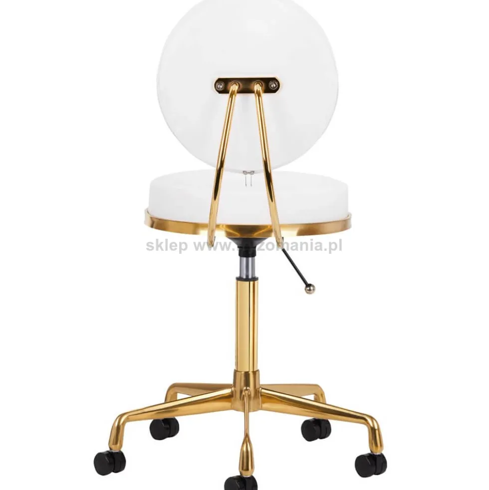 Activ H5 Taboret kosmetyczny, złoto-biały dostępny w 48h