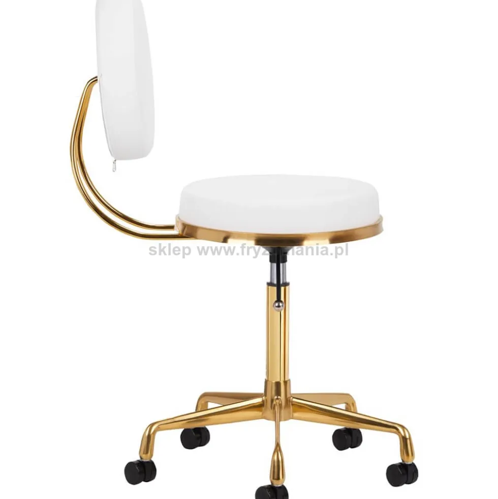 Activ H5 Taboret kosmetyczny, złoto-biały dostępny w 48h