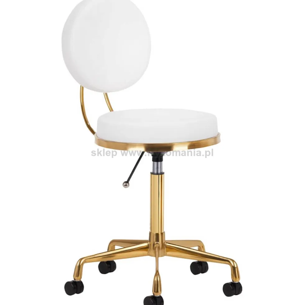 Activ H5 Taboret kosmetyczny, złoto-biały dostępny w 48h