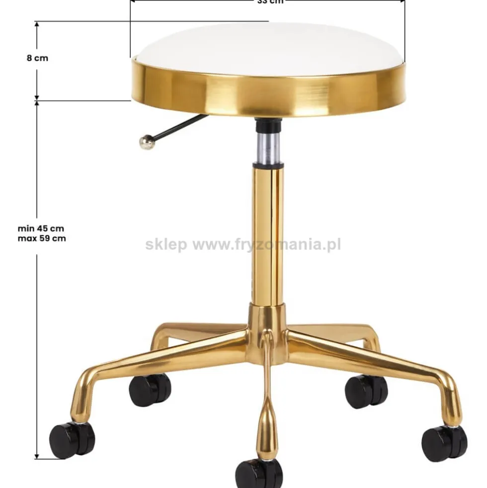 Activ H7 Taboret kosmetyczny, złoto-biały dostępny w 48h