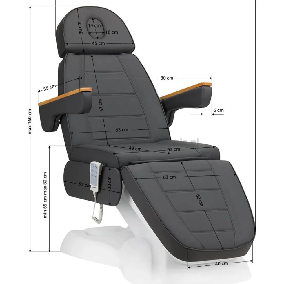 Activ LUX 273B Fotel kosmetyczny 3-silnikowy, elektryczny szary dostępny w 48h