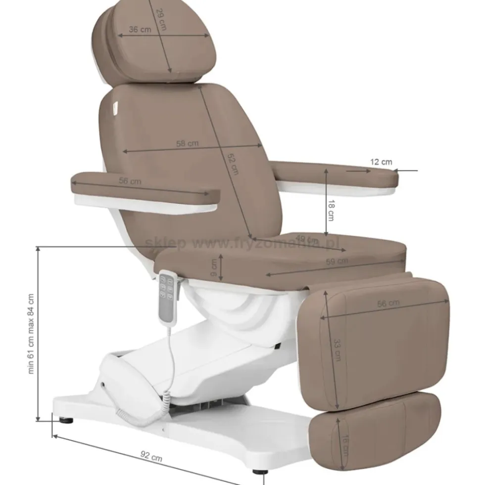 Activ Sillon Classic Fotel kosmetyczny elektryczny, Modern Brown, 3 siłowniki, dostępny w 48h