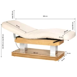 Activ Sillon Comfort Leżanka SPA kosmetyczna, kremowa z jasnobrązową podstawą, dostępna w 48H