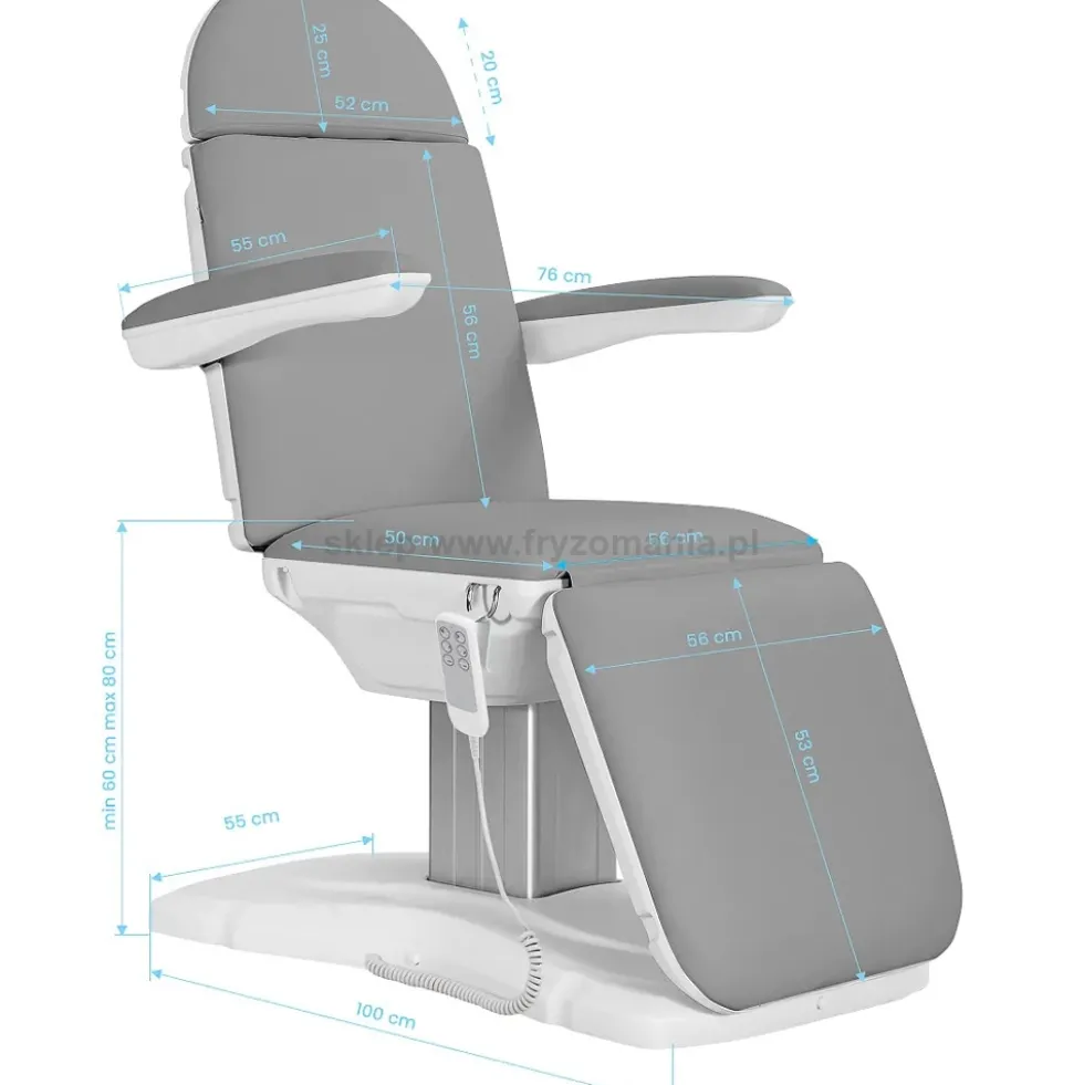Activ Sillon Eclipse Fotel kosmetyczny elektryczny, szary, 3 siłowniki, dostępny w 48h