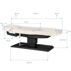 Activ Sillon Relax Leżanka SPA kosmetyczna, kremowa z czarną podstawą, dostępna w 48H