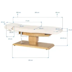 Activ Sillon Relax Leżanka SPA kosmetyczna, kremowa z jasnobrązową podstawą, dostępna w 48H