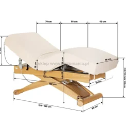 Activ Sillon Siesta Leżanka SPA kosmetyczna, kremowa z jasnobrązową podstawą, dostępna w 48H