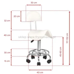 Activ 6001 Taboret kosmetyczny biały dostępny w 48h