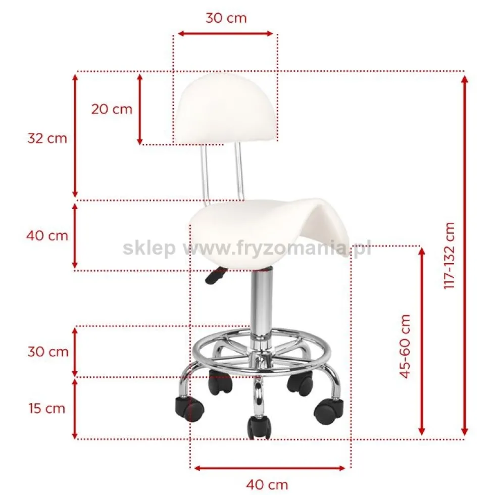 Activ 6001 Taboret kosmetyczny biały dostępny w 48h