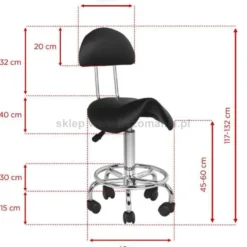 Activ 6001 Taboret kosmetyczny czarny dostępny w 48h