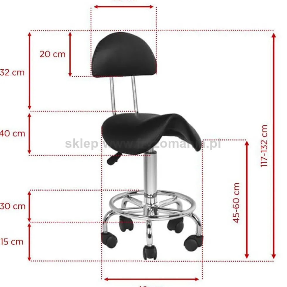 Activ 6001 Taboret kosmetyczny czarny dostępny w 48h