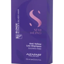 Alfaparf Semi Di Lino Blonde Anti-Yellow Szampon neutralizujący żółte odcienie do włosów blond i siwych 250ml