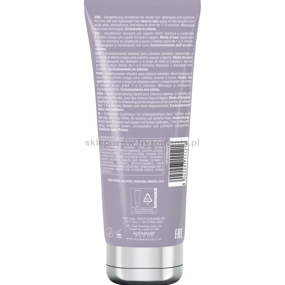 Alfaparf Semi Di Lino Smooth Odżywka wygładzająca do włosów niezdyscyplinowanych 200ml