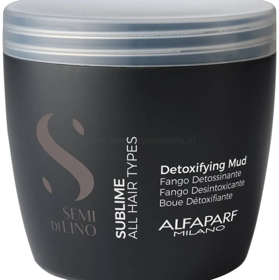Alfaparf Semi Di Lino Sublime Detoxifying Mud Maska błotna, oczyszczająca i rozświetlająca włosy z glinką kaolin 500ml