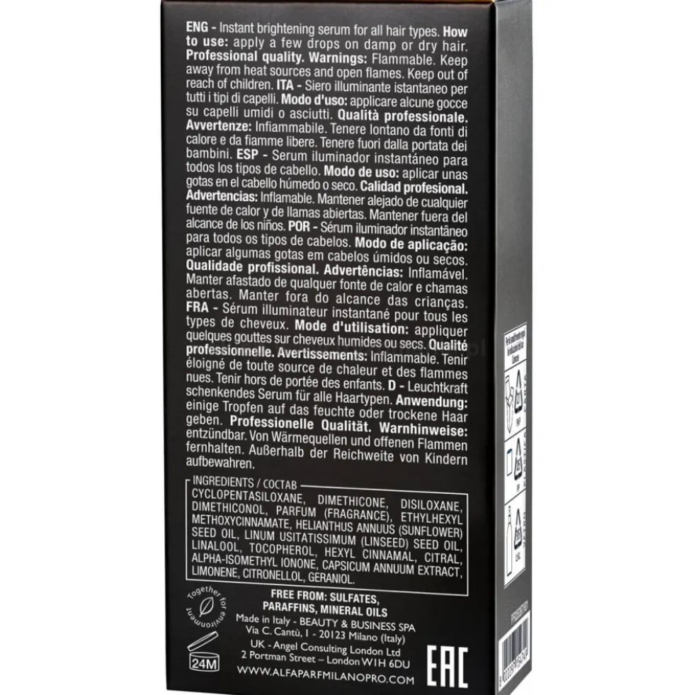 Alfaparf Semi Di Lino SUBLIME Cristalli Liquidi Serum rozświetlające do włosów 15ml