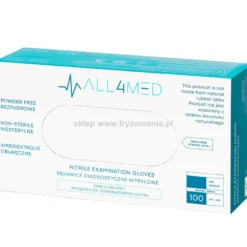 All4med Rękawiczki nitrylowe czarne rozmiar L 100szt.
