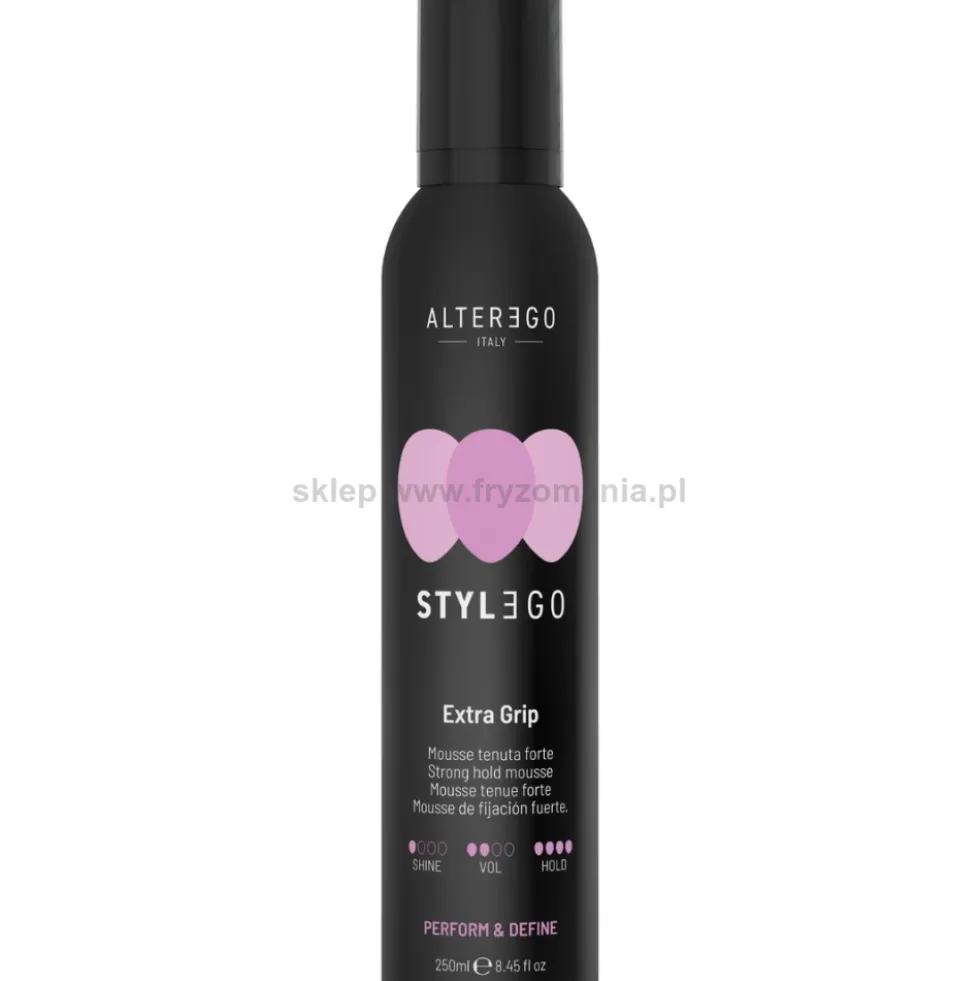 Alter Ego StylEgo Extra Grip Mousse Pianka do stylizacji włosów, bardzo mocne utrwalenie 250ml