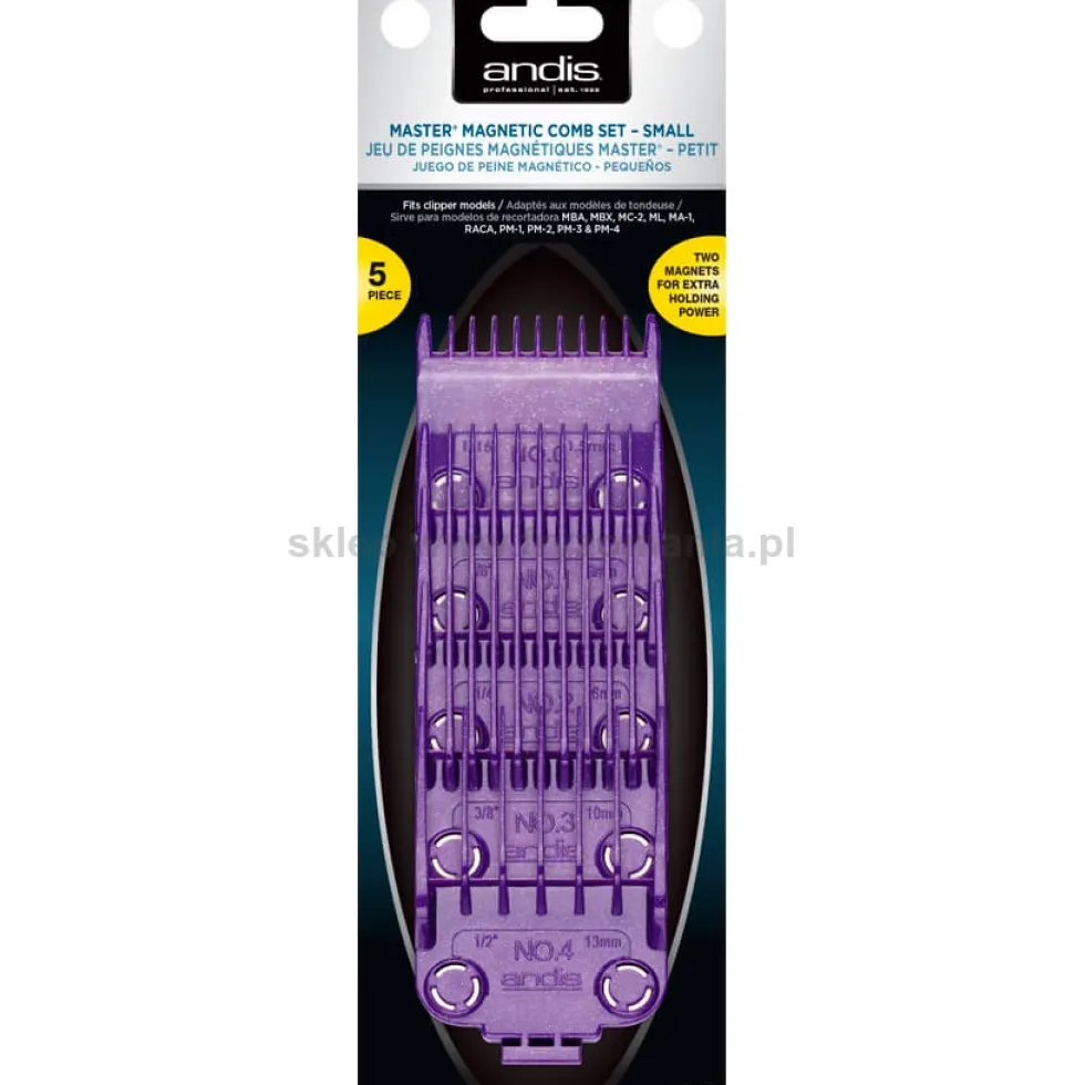 Andis Master Dual Magnetic Comb Set S Nasadki do maszynki (magnetyczne), rozmiary 1,5mm, 3mm, 6mm, 10mm, 13mm