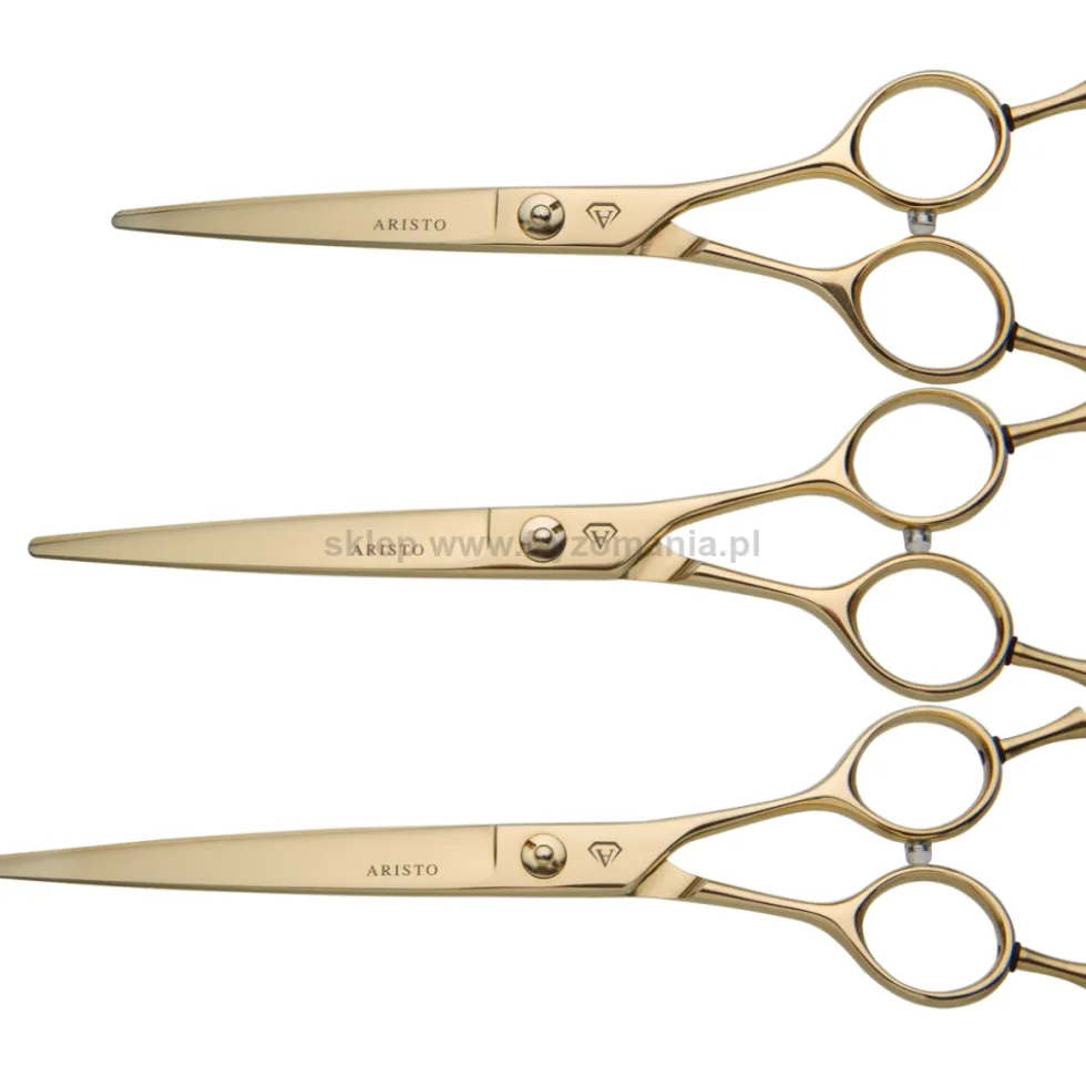 Aristo Diamond D3 Sato Classic Gold Nożyczki fryzjerskie z mikroząbkami 6.0", 6.5", 7.0"