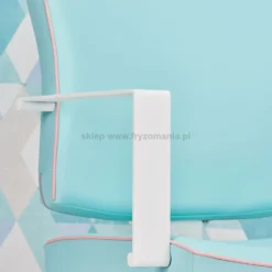 Ayala Dolly Fotel fryzjerski z białymi podłokietnikami