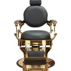 Ayala Solomon Gold Fotel barberski czarny, złota rama dostępny w 48h